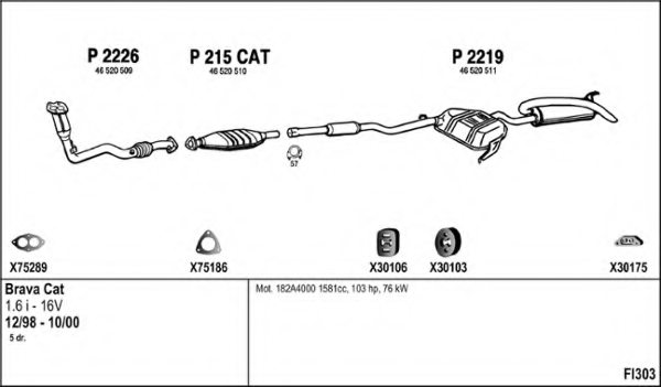 FENNO FI303 Exhaust System